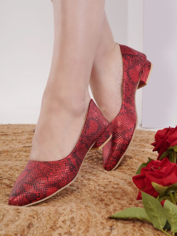 Walkshoes women's python print Ballet flat Red & Black - Image 5